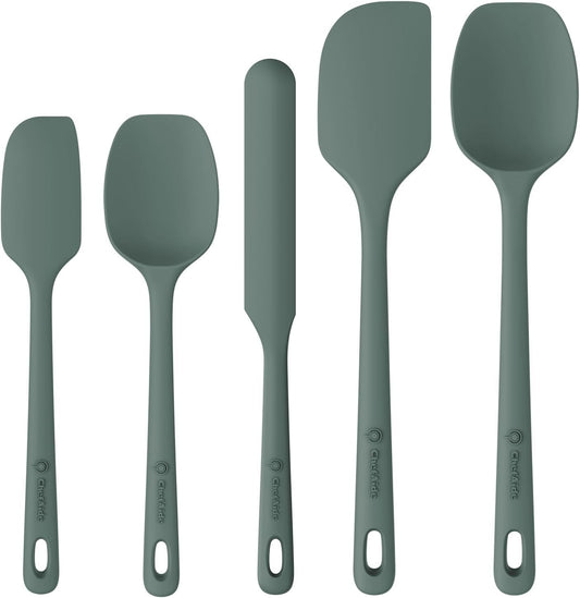 ChefAide 5 Pieces Silicone Spatulas Set, Heat Resistant Rubber Spatula