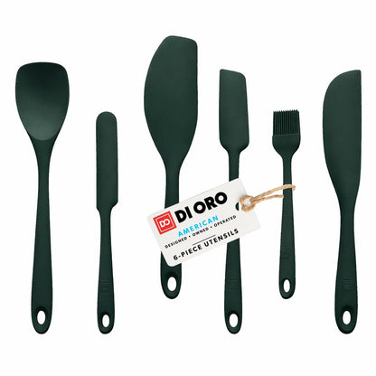 DI ORO Silicone Spatula Set - 600F Heat Resistant, 6-Pc Teal