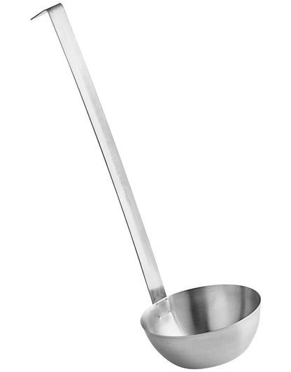 Stainless Steel Ladle, 32 oz – Heavy-Duty 2-Piece Construction, Long Handle, Hooked Design for Easy Storage – Perfect for Soup, Stew, Chili, Sauce, and Commercial Kitchens (1, 32 Oz)