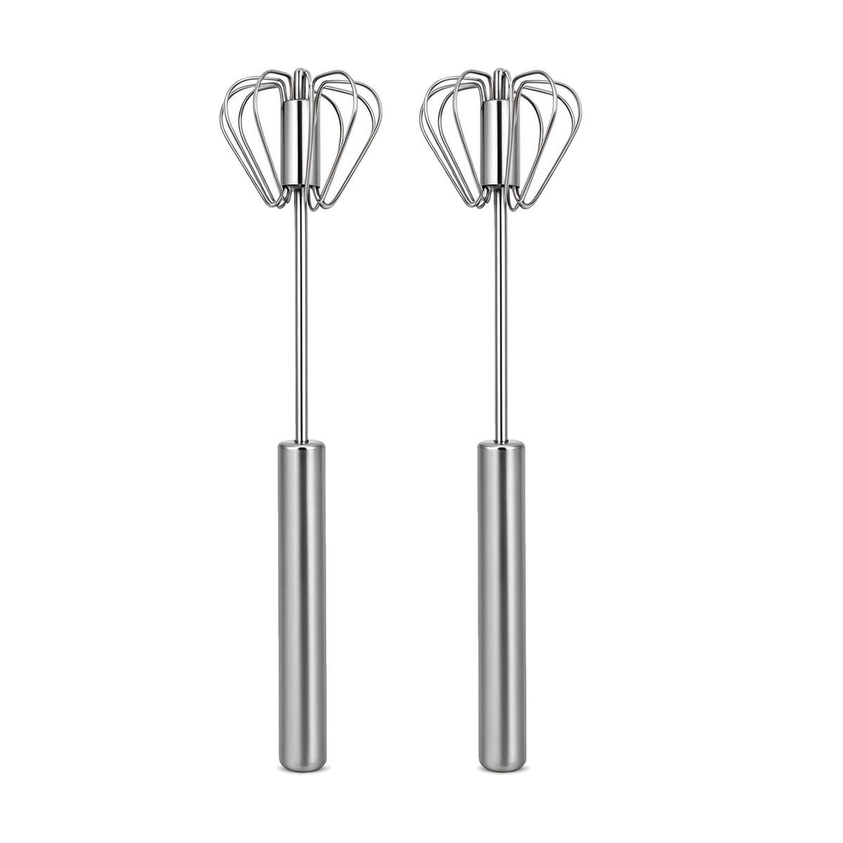 Sakerplus Stainless Steel Push Action Rotary Whisk Manual Egg Beater(10")