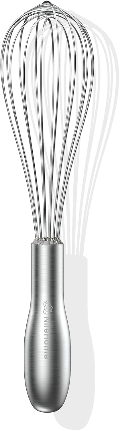 NileHome 18/10 Stainless Steel Whisk-10in,Kitchen Utensils for Cooking