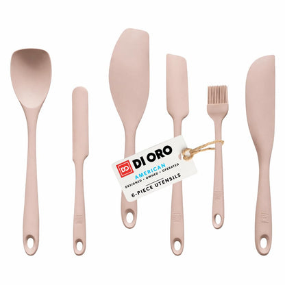 DI ORO Silicone Spatula Set - 600F Heat Resistant, 6-Pc Teal
