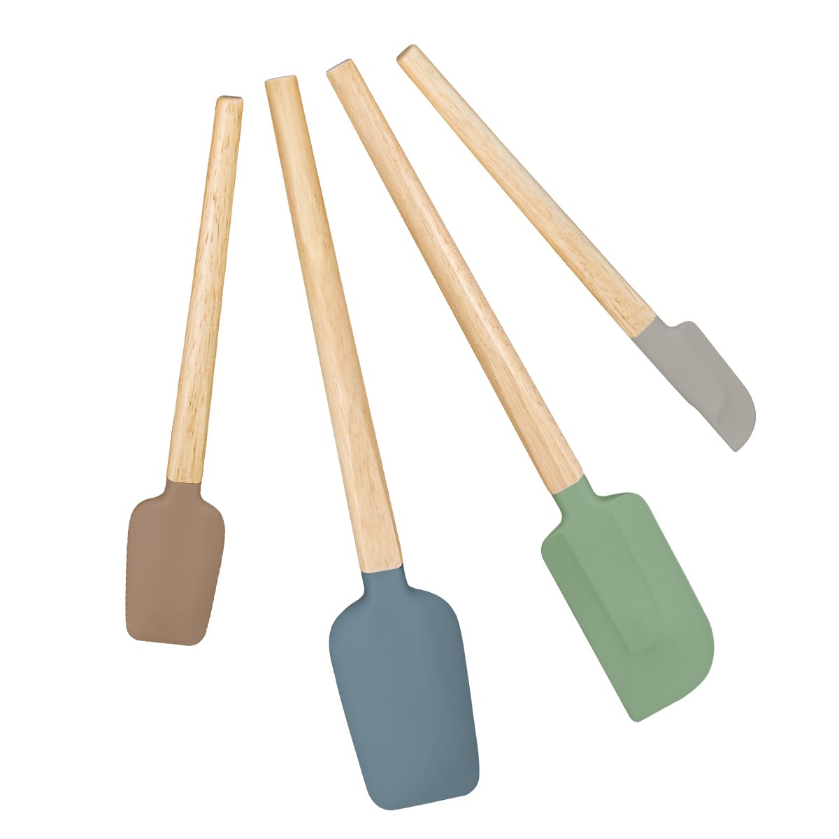 Silicone Spatula Set, Food Grade Rubber Spatula-4 Piece Nonstick Rubber Spatulas, Spoonula, Jar Scraper for Cooking, Baking, Mixing, Frosting - Heat Resistant Up to 600°F (4 Pcs Spatula Off-White)