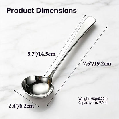 Small Ladle, 304 Stainless Steel Small Gravy Soup Serving Ladle for Sauces or Serving Soup Spoon, Silver (2 pack)