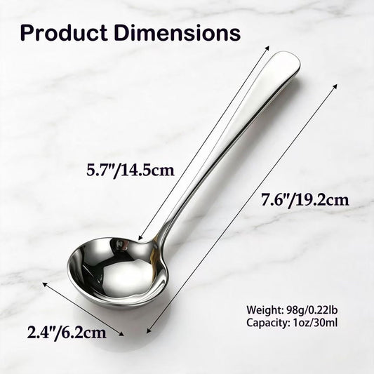 Small Ladle, 304 Stainless Steel Small Gravy Soup Serving Ladle for Sauces or Serving Soup Spoon, Silver (2 pack)