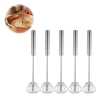 Automatic Eggbeater Manual Push Whisk Stainless Steel,10inch-2 Packs