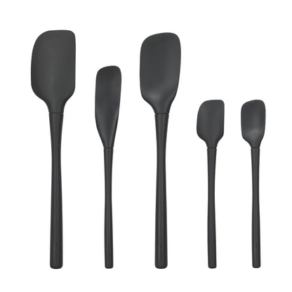 Tovolo Flex Core 5 Piece Silicone Spatula Set Heat Resistant All Silicone Utensils Include Non Stick Spatula Spoonula Jar Scraper, Dishwasher Safe BPA Free Spatulas for Baking Mixing, Cayenne Red