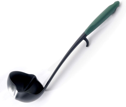 Norpro Dual-Spout Canning Ladle with Rim Hook and Long Handle, 6.5oz
