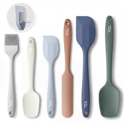 Bake Choice 6-Piece Silicone Spatula Set, Solid Steel Core, Heat Resistant