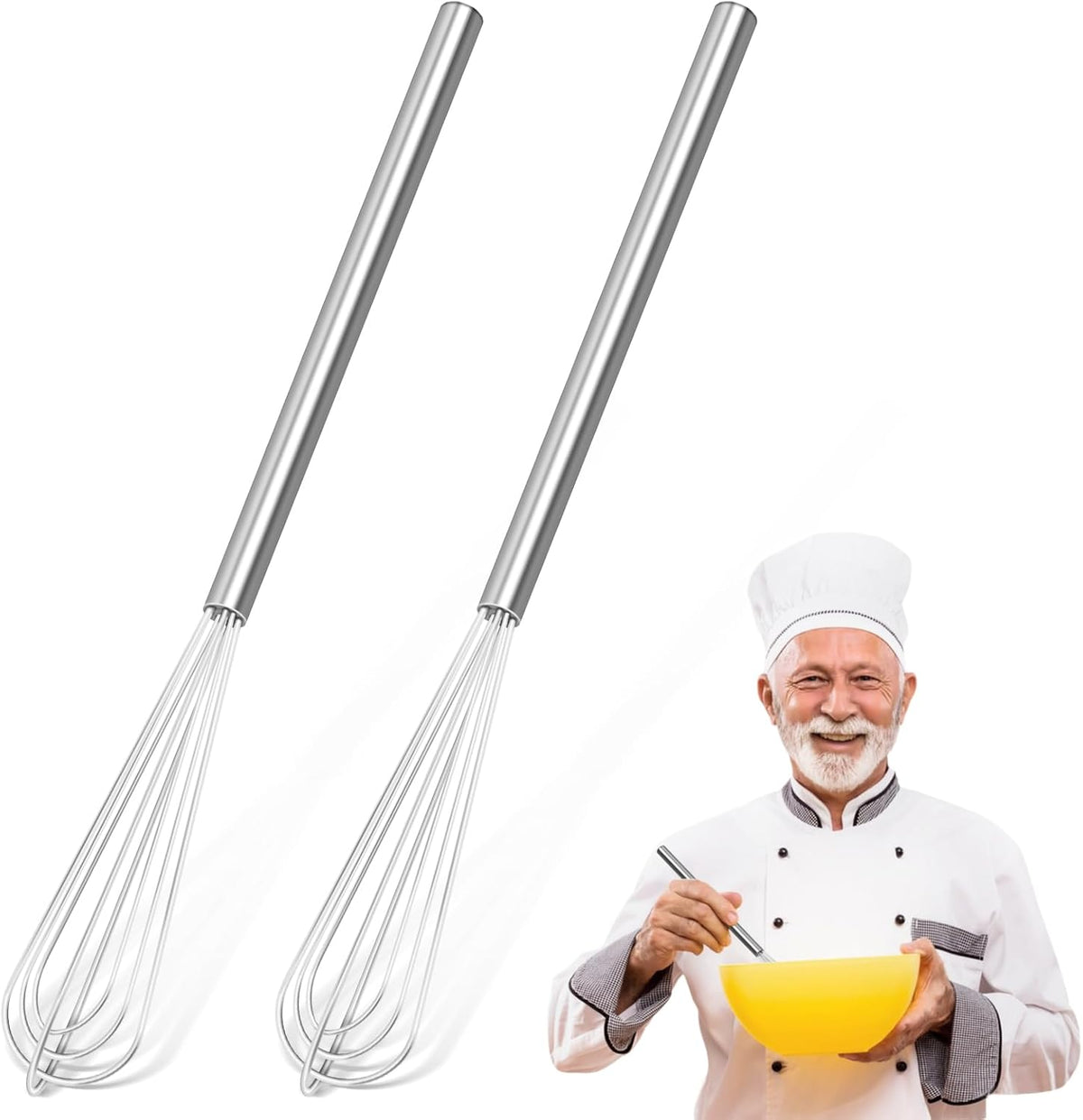 2 PCS Mini Whisk, Small Whisks for Cooking, Stainless Steel Mini Whisk Set