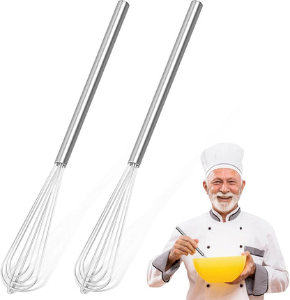 2 PCS Mini Whisk, Small Whisks for Cooking, Stainless Steel Mini Whisk Set