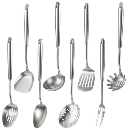 Newness Soup Ladle, [Rustproof, Heat Resistance, Integral Forming] Resilient 304 Stainless Steel Soup Spoon with Vacuum Ergonomic Round Handle, Cooking Spoon for Kitchen, 13.7 Inches