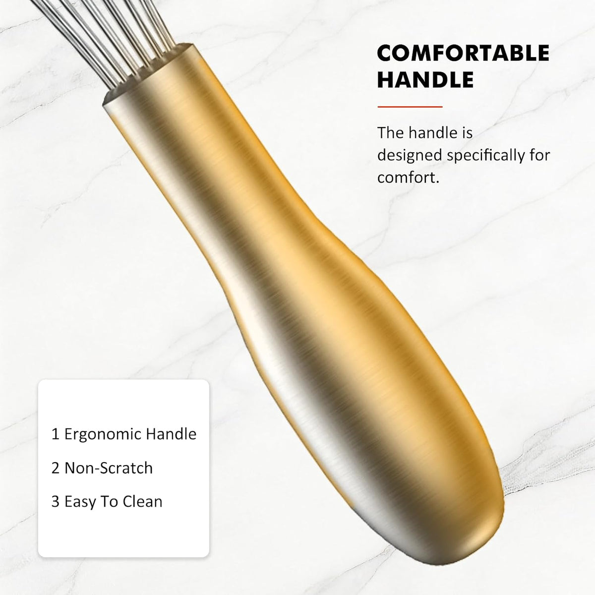 NileHome 18/10 Stainless Steel Whisk-10in,Kitchen Utensils for Cooking
