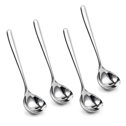 IMEEA 8-Inch Gravy Ladle SUS304 Stainless Steel Serving Ladle, Set of 4
