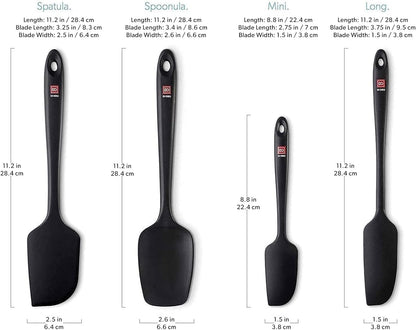 DI ORO Silicone Spatula Set - 600F Heat Resistant, 4-Pc Black