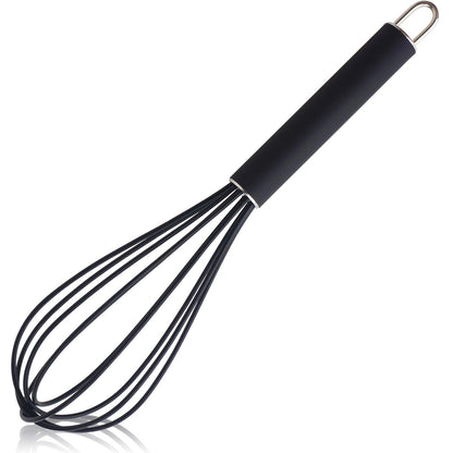 GorGin high temperature and easy to clean silicone whisk, wisk,stirrer, 10 inch, grip good grip design for Blending Whisking Beating Stirring Cooking Baking (1 Pack | Pink)