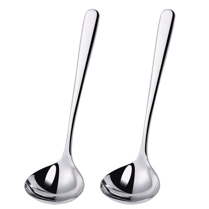 9.5 Inch Gold Ladle Spoons SUS304 Stainless Steel Soup Ladle 2 oz. Gravy Sauce Kitchen Ladle for serving(Set of 2)