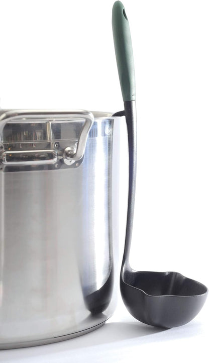 Norpro Dual-Spout Canning Ladle with Rim Hook and Long Handle, 6.5oz