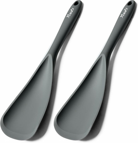 Silicone Cooking Spoon Spatula For Non-stick Cookware,12.6" Grey