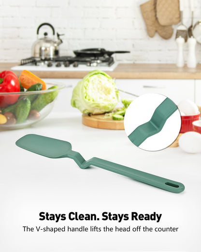 4Pcs Silicone Spatula Set, V-Hover, Non-Scratch, 450°F Heat Resistant