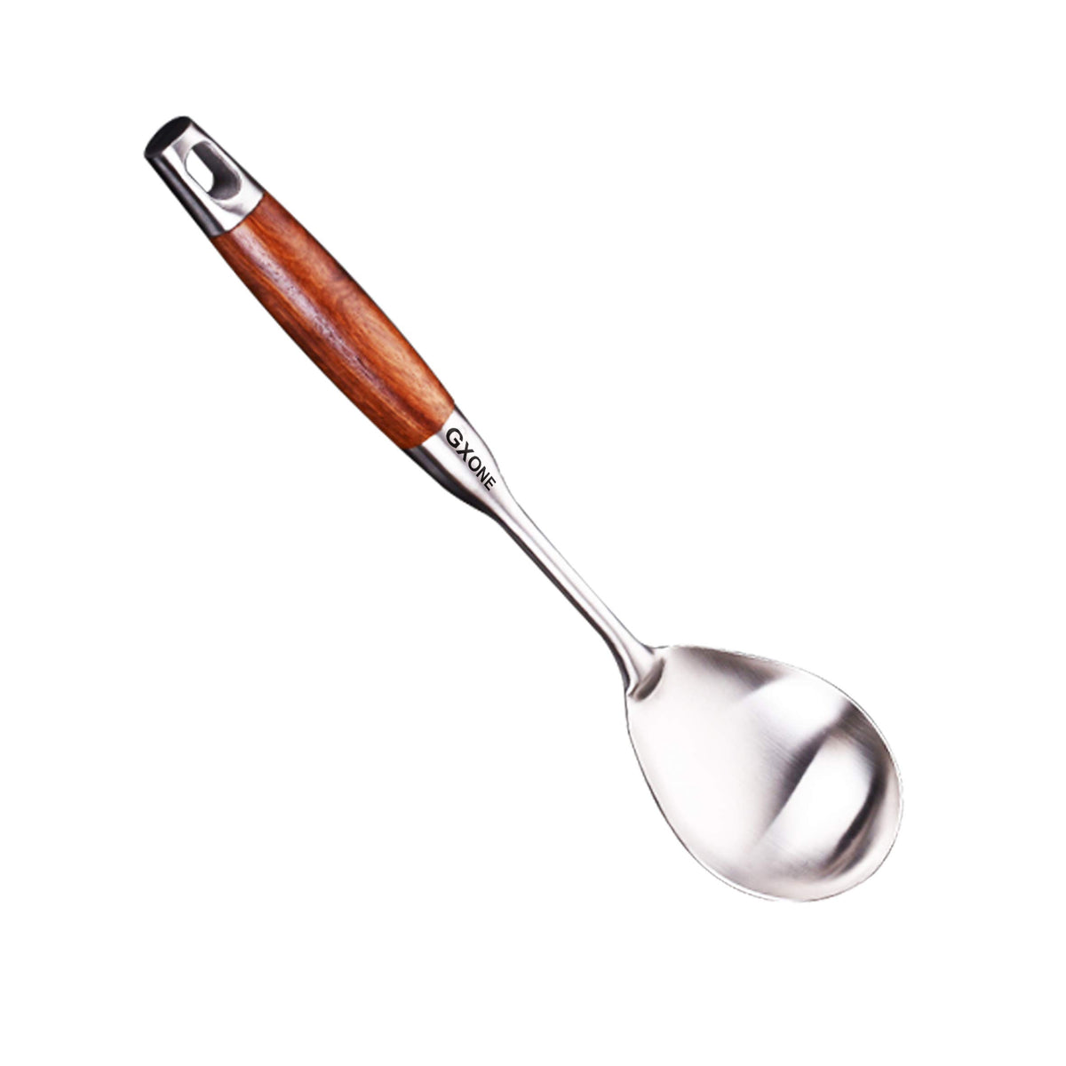 Soup Ladle,304 Stainless Steel Cooking Ladle with Wooden Handle,14.6Inch