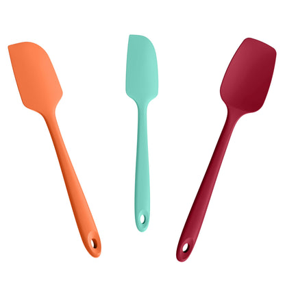 Doosu 600°F Heat Resistant Silicone Spatula Scrapers (Set of 3, Black)