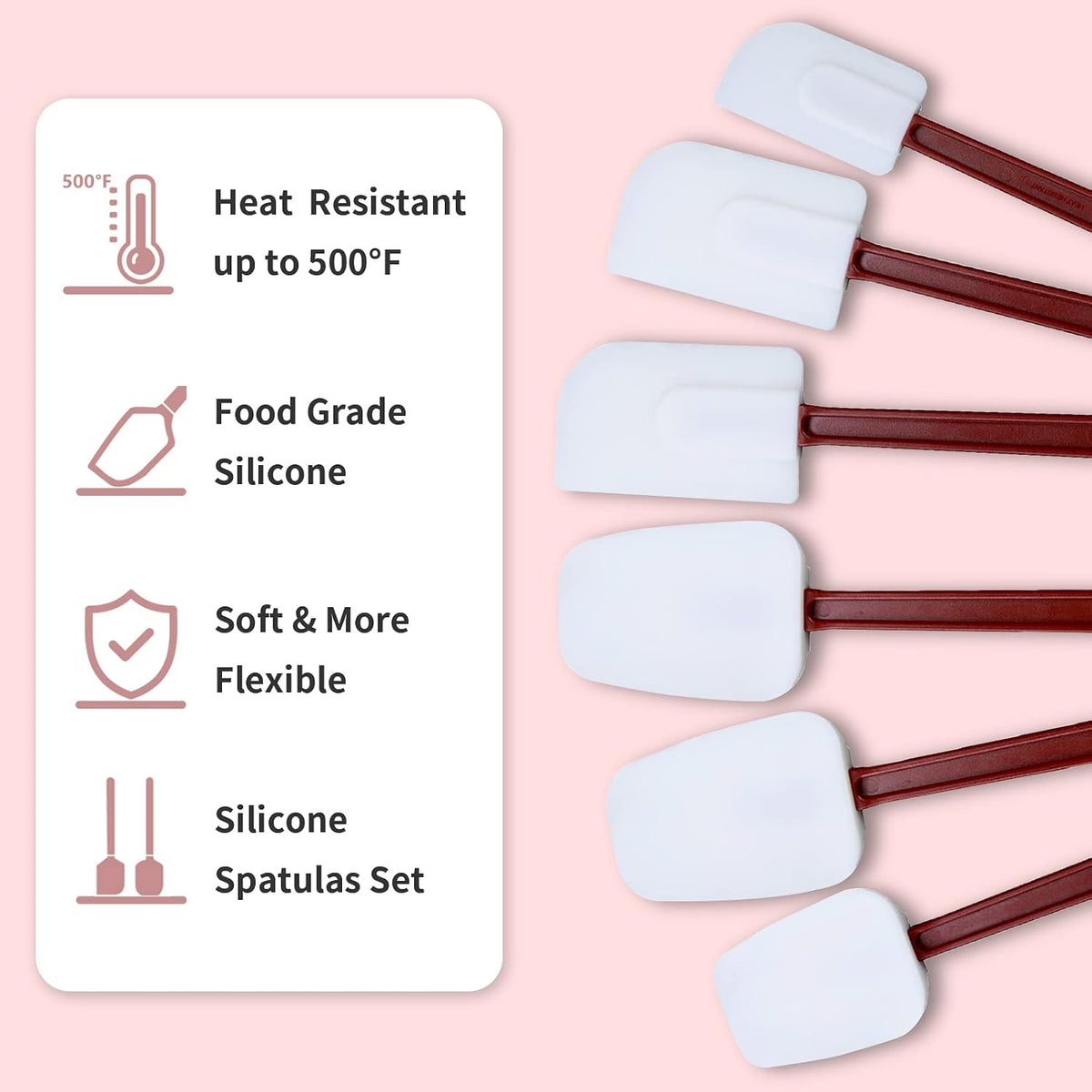 16.5 INCH Silicone Spatulas Heat Resistant Heavy Duty Rubber Spatulas Commercial Spatulas Set for Kitchen Use Silicone Cooking Utensils Sets of 2