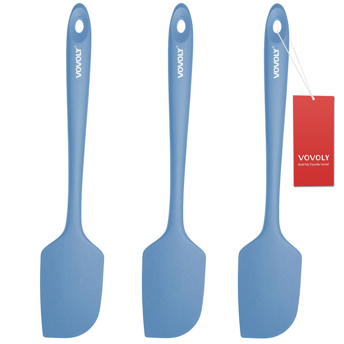 Silicone Spatula for Kitchen, 600°F Heat resistant Spatulas for Baking, Cooking, Scraping,and Mixing, Non Stick Kitchen Utensils, BPA Free, 11.2 IN, 3 Pack, Black