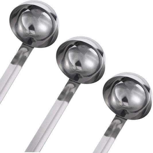meekoo 3 Pcs Stainless Steel Ladles Soup with  Long Handle,2 oz