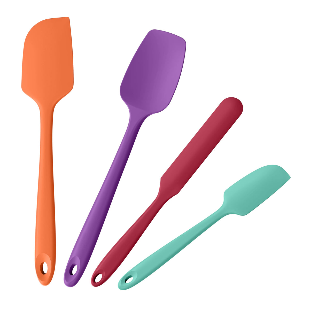 Doosu 600°F Heat Resistant Silicone Spatula Scrapers (Set of 3, Black)