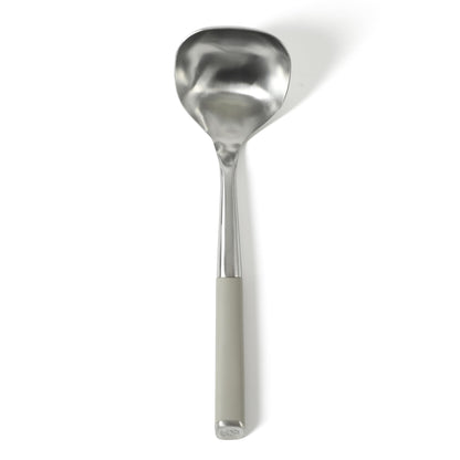 Calphalon Edge Soup Ladle, Stainless Steel Soup Ladle, Serving Ladle with Silicone Handle, Heat-Resistant Nonstick-Safe Kitchen Ladle for Soups, Sauces & Stews, Navy