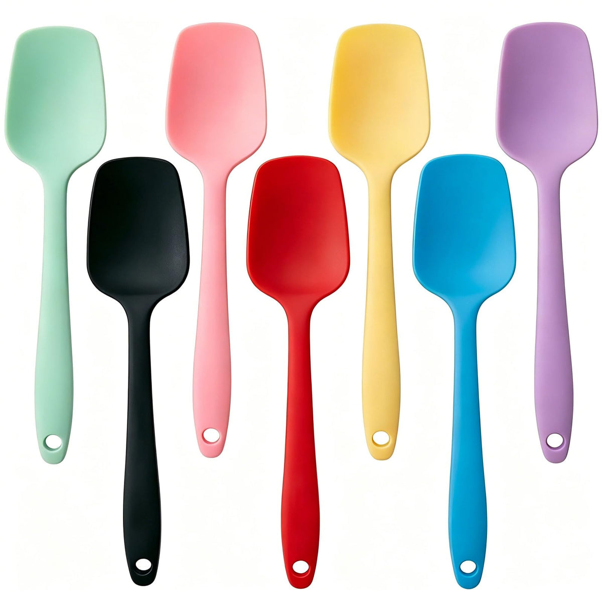 Silicone Spatulas 7Pcs, 8.2 Inch Small Spoon Spatula Set, BPA-Free