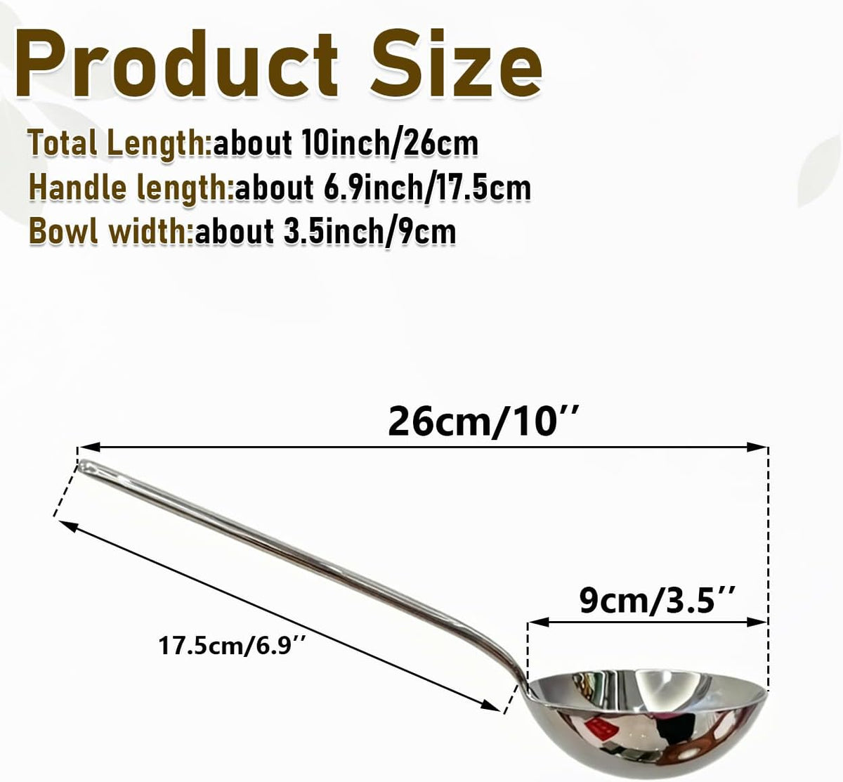 10 Inch 18/10 Stainless Steel Serving Ladle