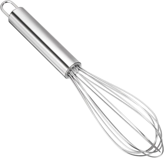 Ptwola Stainless Steel Whisk Professional Whisk 8 inches Silver