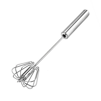 Digead Stainless Steel Egg Whisk, Hand Push Rotary Whisk Blender, Versatile Milk Frother, Hand Push Mixer Stirrer for Blending, Whisking, Beating & Stirring (12in)