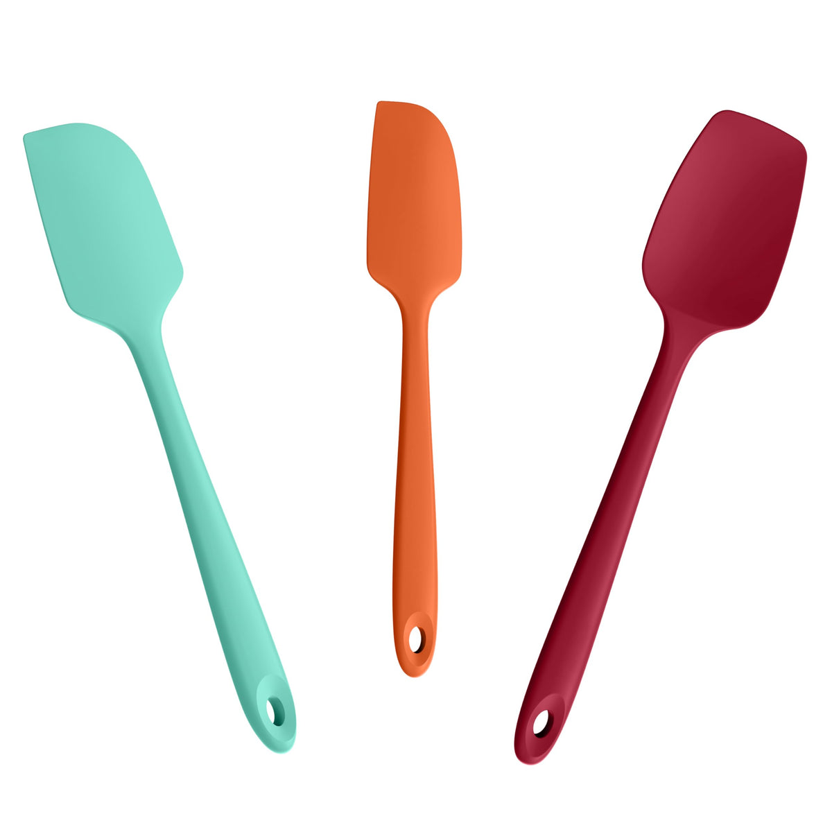Doosu 600°F Heat Resistant Silicone Spatula Scrapers (Set of 3, Black)