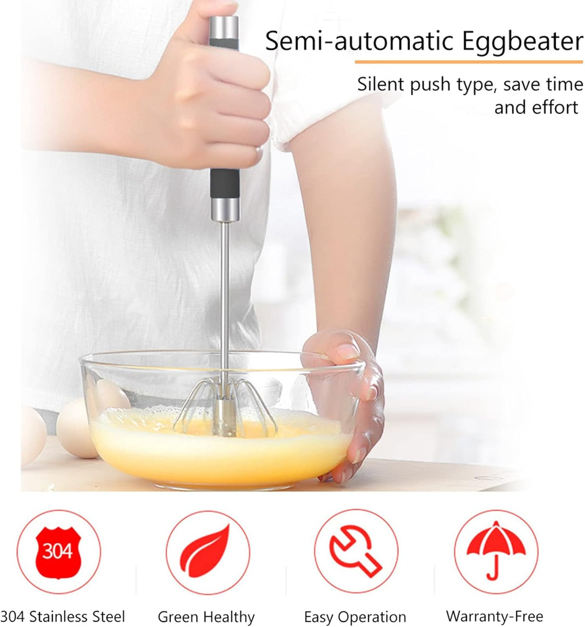 Semi-automatic Whisk Egg Beater