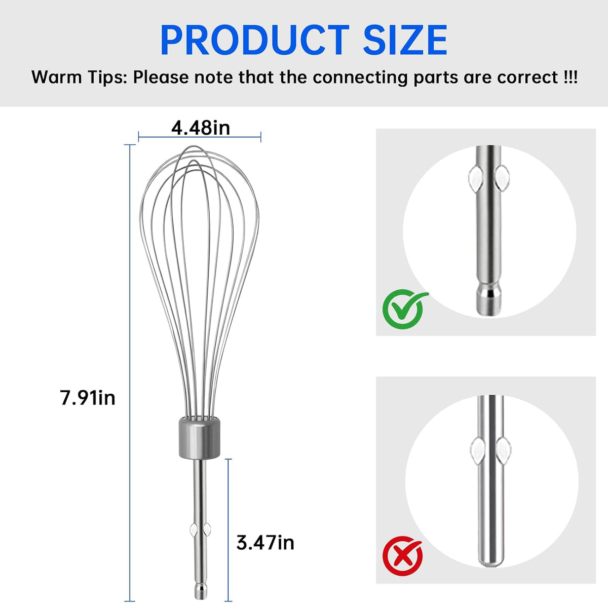 Hand Mixer Beaters Whisk Attachments for Hamilton Beach & KitchenAid