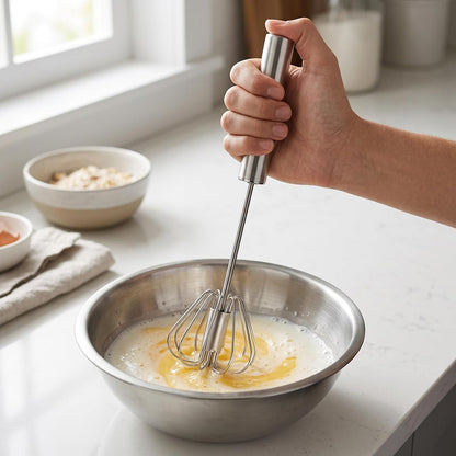 2 PCS Egg Beaters Hand Crank, Manual Egg Whisker Set with Stainless Steel Wires, Efficient Kitchen Tool for Baking and Cooking, Two Multipurpose Whisks for Various Mixing Tasks