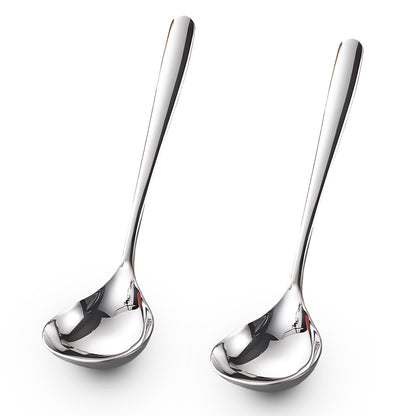 Comicfs 4 Pack Small Soup Ladles, Sauce ladles, SUS 304 Stainless Steel Small Serving Ladle, Gravy Soup Spoon Ladles 8-Inch (Gold)