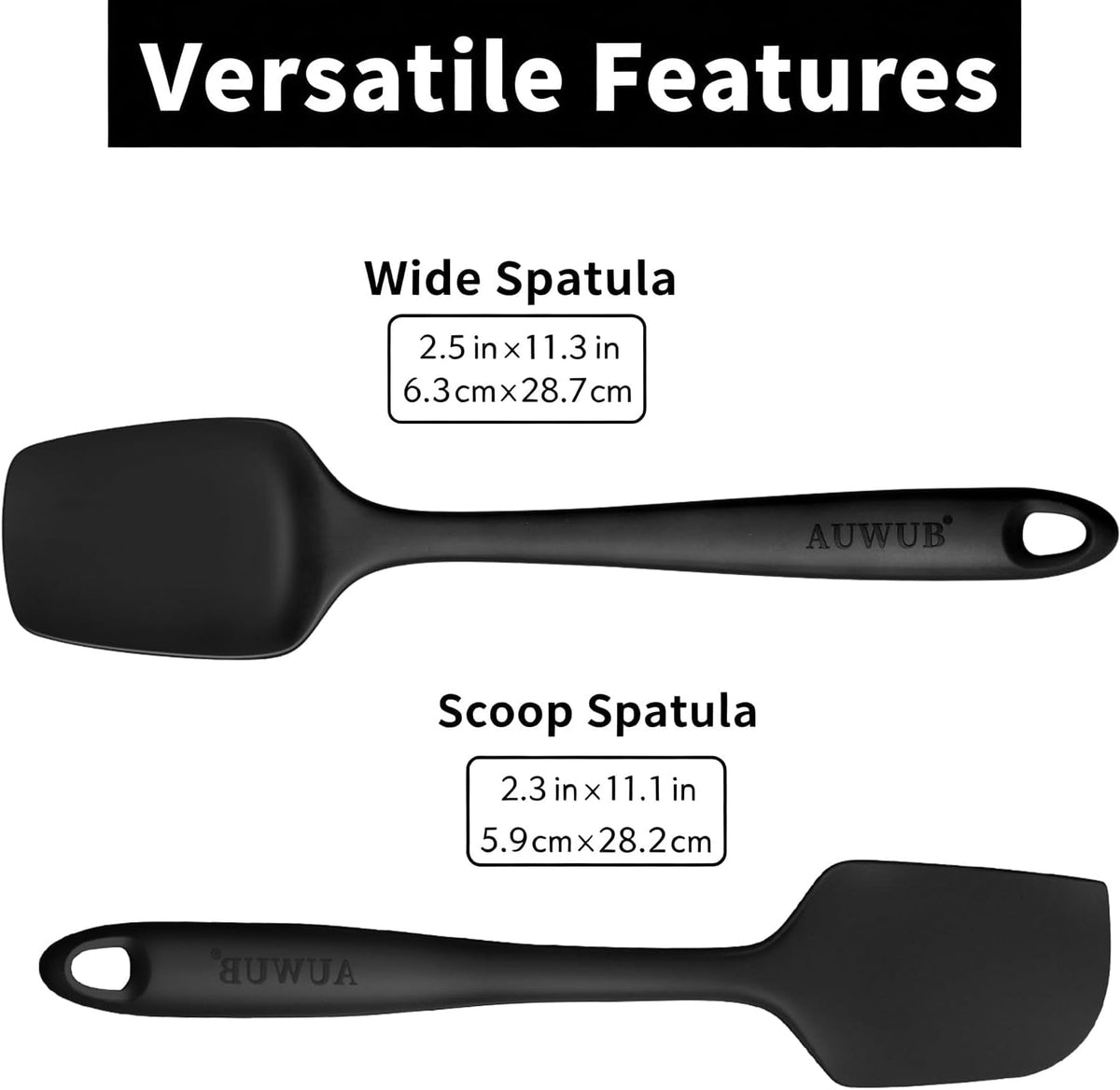 Silicone Cooking Utensils Set 2PCS, Non-Stick Kitchen Spatula Set