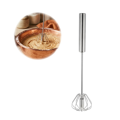 Automatic Eggbeater Manual Push Whisk Stainless Steel,10inch-2 Packs