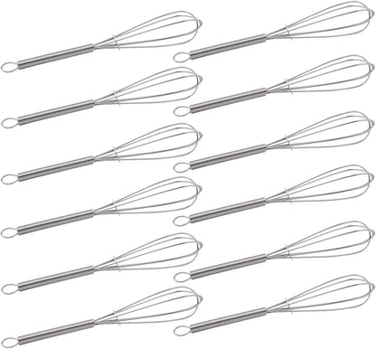 CHuangQi 5 Inch Endurance Stainless Steel Mini Whisk/Egg Beater, Set of 12