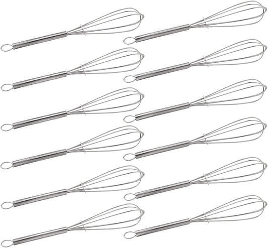 CHuangQi 5 Inch Endurance Stainless Steel Mini Whisk/Egg Beater, Set of 12