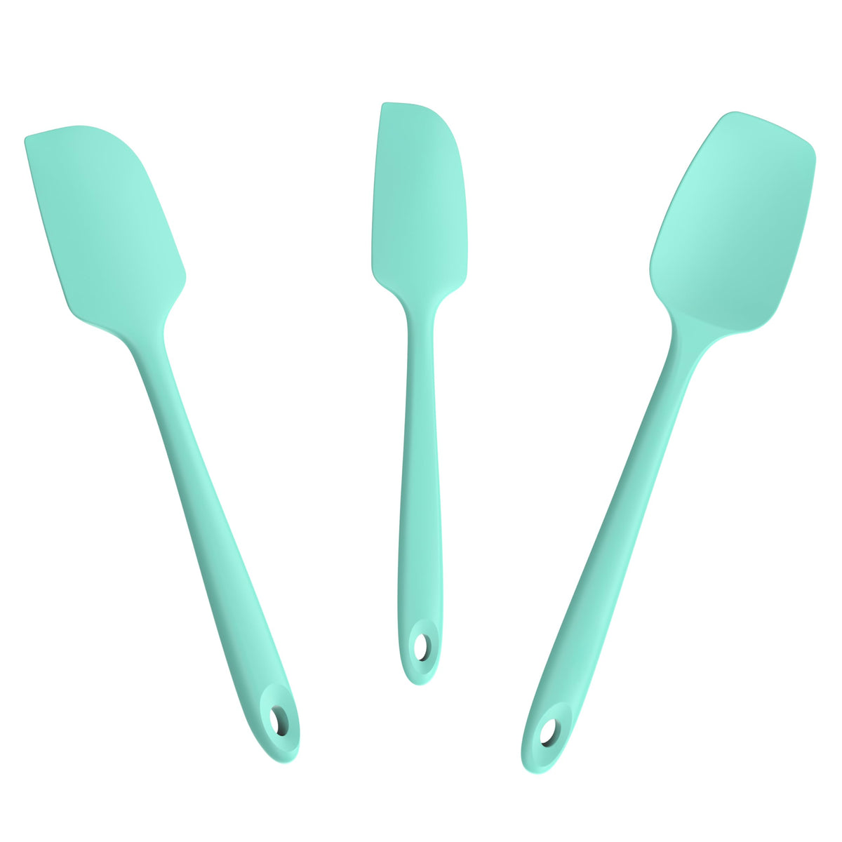 Doosu 600°F Heat Resistant Silicone Spatula Scrapers (Set of 3, Black)