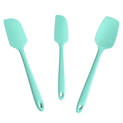 Doosu 600°F Heat Resistant Silicone Spatula Scrapers (Set of 3, Black)