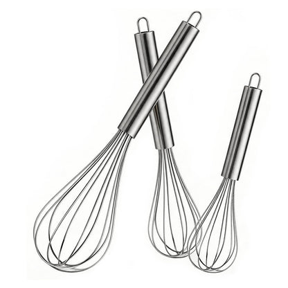 OOKUU Stainless Steel Egg Whisk, Semi Automatic Whisk Blender - Versatile Tool for Blending, Whisking, Beating & Stirring (12in)