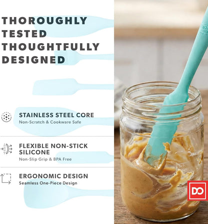 DI ORO Silicone Spatula Set - 600F Heat Resistant, 6-Pc Teal