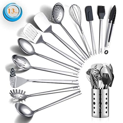 Stainless Steel Ladle, Berglander Soup Ladle, Cooking Ladle, Kitchen Ladle, Metal Soup Spoon For Cooking Non-Stick And Heat Resistant, Dishwasher Safe, Easy to Clean