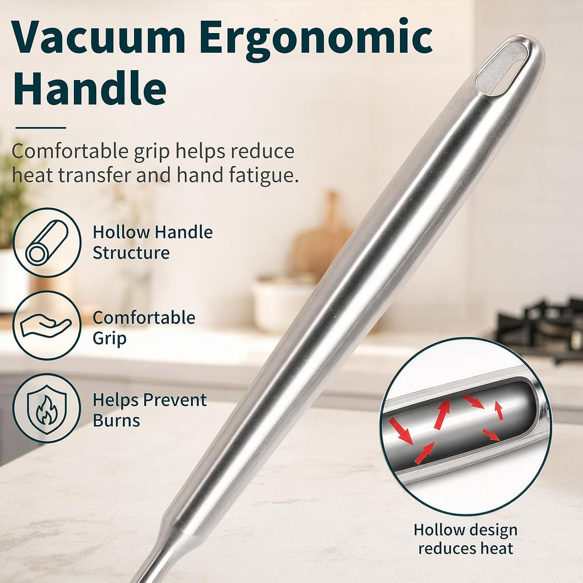 18/8 Stainless Steel Soup Ladle, Durable Metal Ladel, Serving Spoon